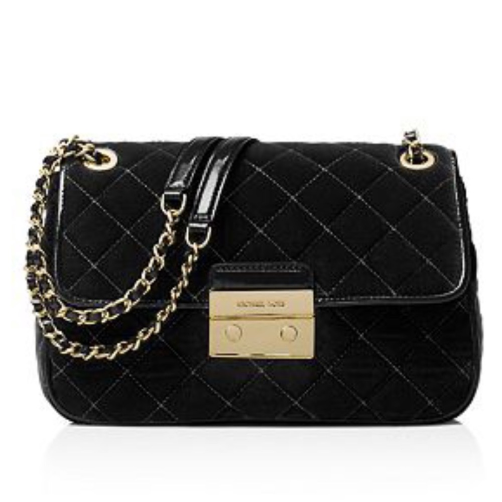 Michael by Michael Kors Sloan large velvet shoulder bag